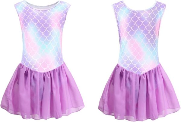 Gymnastics Leotards for Girls Dancewear - Sleeveless Gradient Color Diamond Leotard Dancing Ballet Gymnastics Athletic Leotard Gift for 5-12 Years Girls - Image 4