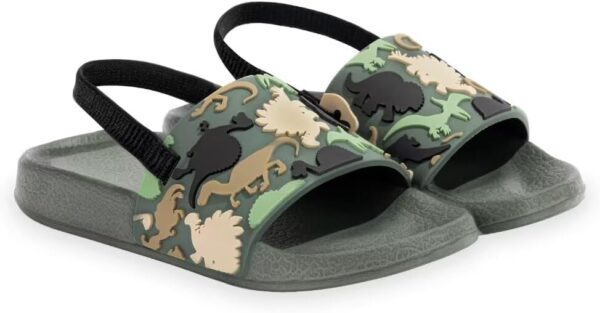 Girls Sandals Glitter Sliders, Boys Summer Slippers Kids Flip Flops for Beach Pool, Toddlers Lightweight Non-slip Sequins Sandals with Back Strap - Image 2