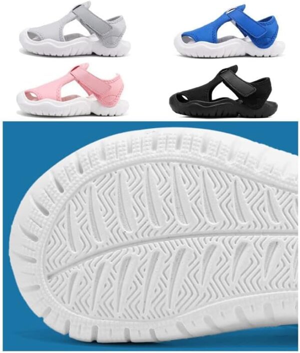 Boys Girls Closed Toe Soft Sandals Summer Lightweight Non-Slip Beach Trainers Kids Toddlers Comfort Shoes Size - Image 7