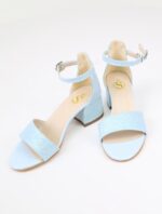 SIRRI Girls Ankle-Strap Shoes, Block Heels Sandals with Glitter for Special Occasion - Image 2