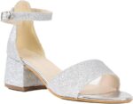 SIRRI Girls Ankle-Strap Shoes, Block Heels Sandals with Glitter for Special Occasion