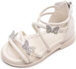 BWGHBH Girls Gladiator Sandals Summer Princess Butterfly Strappy Dress Flats Shoe with Back Zipper For Toddler/Little Kid