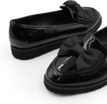 Girls Kids Childrens Loafers Slip On Flat Shoe Pumps Formal Smart School Shoes Comfort Support Lightweight Breathable Casual Classic Black Shiny Moccasin Little/Big Kid Dolly Dollie Ballet Ballerina - Image 8