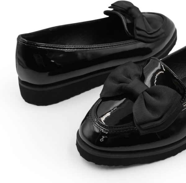 Girls Kids Childrens Loafers Slip On Flat Shoe Pumps Formal Smart School Shoes Comfort Support Lightweight Breathable Casual Classic Black Shiny Moccasin Little/Big Kid Dolly Dollie Ballet Ballerina - Image 8