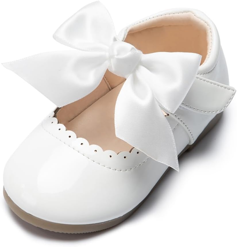 51n5Xh9aXcL._AC_SL1200_.jpg CENCIRILY Toddler Little Girl Mary Jane School Shoes Soft Anti-Slip Sole Hook and Loop Wedding Dress Flat - Image 1