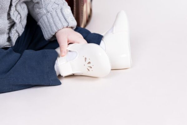 EARLY DAYS Baypods, B617 T Bar with Petal Punch, Pre Walker Baby Shoes Made in The Softest Faux Leather, Made in England - Image 2