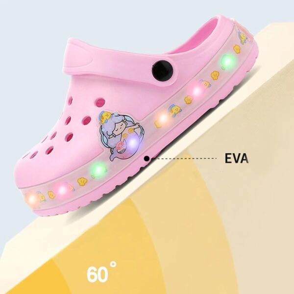 Kid's LED Clogs Boys and Girls Garden Shoes Beach Water Shoes Cute Cartoon Slides Sandals Lightweight Sandals Non-Slip - Image 4