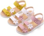 Girls Sandals with Pearls Flowers Leather Shoes Sandals for Little Girls - Image 3
