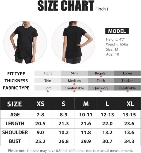 Star Vibe 4-5 Pack Girls Clothes Yellow Orange Green Red Tshirt Kids Dry Fit Running T-Shirt for Kids - Image 7