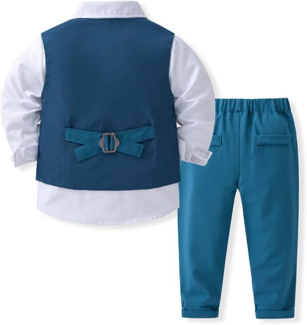 CHICTRY Baby Toddler Boys Gentleman Outfit Bow Tie Dress Shirt Pants Wedding Birthday Formal Suits Set - Image 2