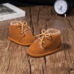 CENCIRILY Baby Boys Girls Warm Boots Infant Anti-slip Rubber Sole Lace-up Fleece Ankle Booties Newborn First Walking Shoes - Image 4