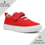 maxvinci Girls Boys Trainers Kids Canvas Shoes Easy Fasten Toddler Lightweight Plimsolls Breathable Pumps Non-Slip Casual Shoes with Hook and Loop - Image 4