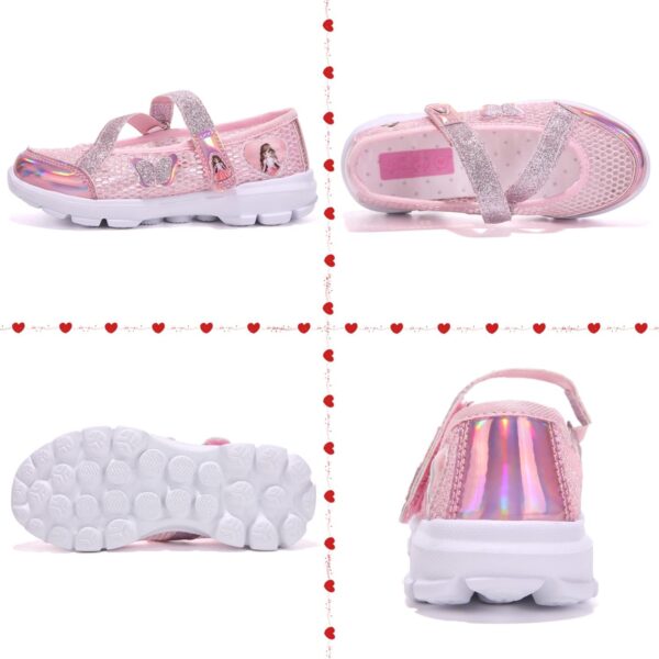 Unitysow Girl Sandals Glitter Princess Shoes Flat Walking Sandals Comfort Mary Jane Birthday Party Dance Shoes for Little Kid/Big Kid - Image 2