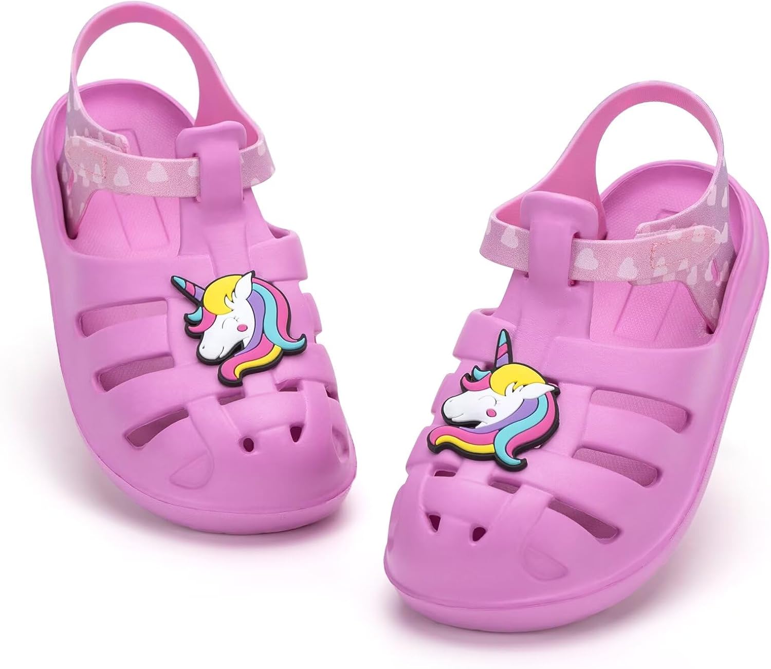 616DMPqChL._AC_SL1500_.jpg FUNCOO PLUS Boys Girls Sandals Closed Toe Outdoor Sandals Lightweight EVA Sandals Easy Fasten Summer Beach Shoes - Image 1