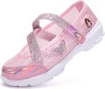 Unitysow Girl Sandals Glitter Princess Shoes Flat Walking Sandals Comfort Mary Jane Birthday Party Dance Shoes for Little Kid/Big Kid