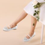 DREAM PAIRS Girls Mary Jane Ballerina Pearl Flat Dress Party Shoes - Image 2