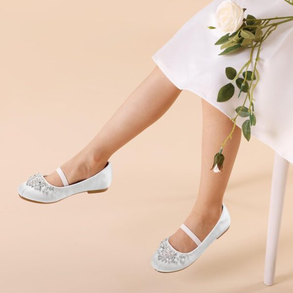 DREAM PAIRS Girls Mary Jane Ballerina Pearl Flat Dress Party Shoes - Image 2