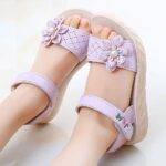 Girls Sandals Toddler Little Girls Sandals with Pearls Flower Summer Breathable Leather Shoes - Image 5