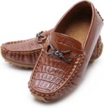 RVROVIC Kids Girls Boys Slip-on Loafers Oxford PU Leather Flats Shoes Casual Moccasin Shoes for Toddler Kid - Image 3