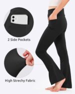 Witwot Girls Flared Leggings V Cross High Waisted Yoga Pants Kids Athletic Pants with Pocket - Image 4