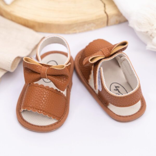CENCIRILY Infant Baby Girls Summer Sandals Newborn Bow-Knot Open Toe Beach Shoes Casual Lightweight Anti Slip Sole Flat - Image 4