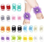 12 Pairs Baby Girl Shoes Baby Chiffon Sandals Bowknot Barefoot Sandals Feet Accessories For Baby Girls Newborn Infants Toddler Kids Girl Fashion Sandals