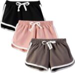 Gavena 3 Pack Girl Shorts Kids School PE Shorts Sport Athletic Summer Cotton Short Pants Dolphin Shorts for Little and Big Kids