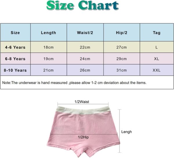 5 Pack Stripe Lovely Cat Little Girls Boyshorts Knicker Baby Girl Cotton Boxer Briefs Hipster Underwear 4-10 Years - Image 7