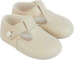 EARLY DAYS Baypods, Baby Shoes for Boys & Girls, Soft Soled Pre Walker Shoes, Soft Faux Leather Baby Boys & Baby Girls Shoes, B625 T Bar Style Shoe with Hole Punch, Made in England