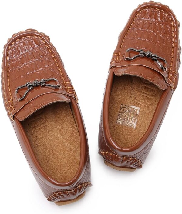 RVROVIC Kids Girls Boys Slip-on Loafers Oxford PU Leather Flats Shoes Casual Moccasin Shoes for Toddler Kid - Image 4