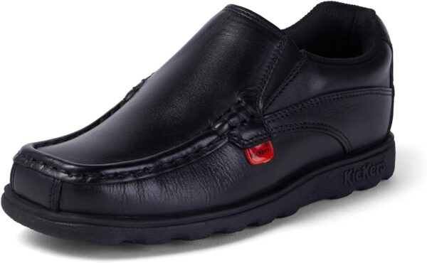 Kickers Boy's Fragma Slip on Moc Toe Comfortable Leather Shoes, Black - Image 6