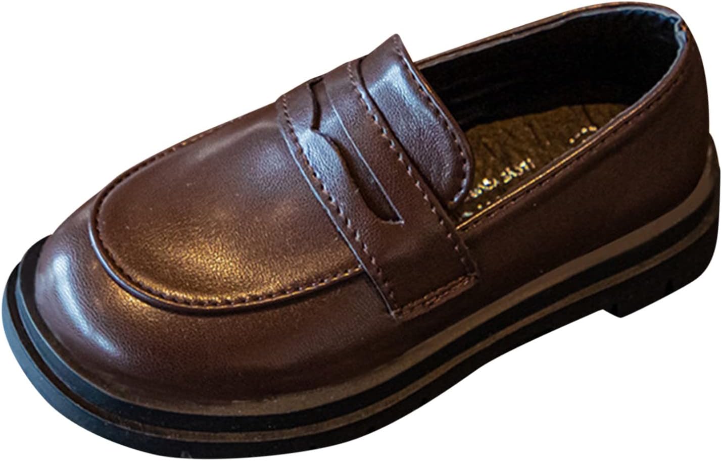 61DXJbFHcOL._AC_SL1500_.jpg Boys Leather School Uniform Oxford Shoe Kids Black Loafer Slip-On Dress Shoes Moccasin (Toddler/Little Kid/Big Kid) - Image 1