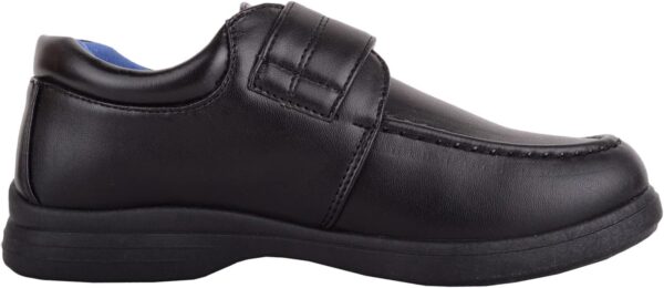Childrens Kids Boys Slip On Faux Leather Smart Formal School Suit Shoes with Touch Fastening - Black - UK Child - Image 4