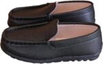 Boys Leather School Uniform Oxford Shoe Kids Black Loafer Slip-On Dress Shoes Moccasin (Toddler/Little Kid/Big Kid)