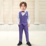 Nwada 4 Piece Boy Suits Boys Wedding Suit Page Boy Party Prom Formal Tuxedo Suits 3-4 Years - Image 2