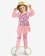 Girl Trousers Set Raglan Long Sleeve Ruffle Top Shirt Print Pants Kid 2 Pcs Outfits Clothes 3-7 Years - Image 2
