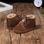 CENCIRILY Baby Boys Girls Warm Boots Infant Anti-slip Rubber Sole Lace-up Fleece Ankle Booties Newborn First Walking Shoes - Image 4