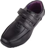 ABSOLUTE FOOTWEAR Childrens Kids Junior Boys Smart Formal Faux Leather Double Touch and Close School Wedding Shoes