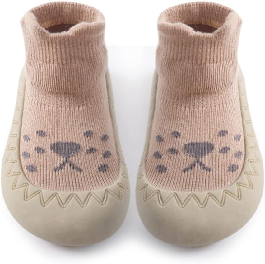 61JqX-MHAeL._AC_SL1001_.jpg Toddler Sock Shoes Cute Baby First Walking Shoes Soft Sole with Grips for Boys Girls - Image 1