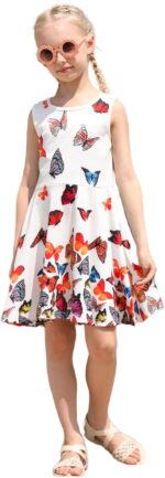 Belovecol Girls Dress Sleeveless 3D Pattern Swing Sundress A-line Round Neck Dresses Casual Party Mermaid Galaxy Dress 4-15 Years - Image 2