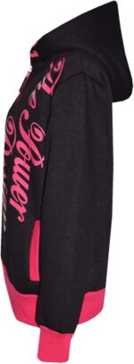 A2Z 4 Kids Tracksuit Girls The Power Design Print Zipped Top - T.S PD 301 Black & Pink._7-8 - Image 6