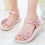 MINBEI Girls Sandals Toddler Little Girls Sandals with Pearls Flower Summer Breathable Leather Shoes - Image 4