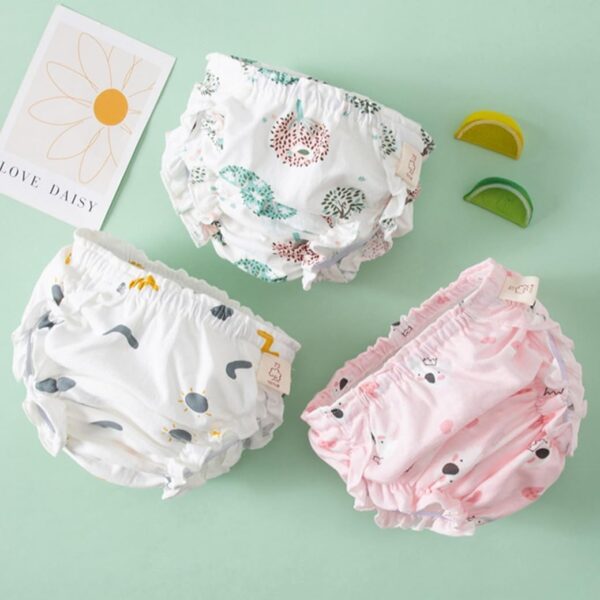 3 Pack Baby Girls' Toddler Bloomers Diaper Covers Briefs Underwear Set with Bow Ruffle for Infant Kids Girls 6-36 Months - Image 7