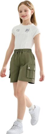 Rolanko Girls Shorts Sports Active Summer Cargo Shorts Teen Kids Running Gym Parachute Short Pants - Image 4