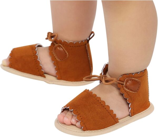 FGUUTYM Baby Shoes 6-12 Months Boys Sandals First Walking Shoes Summer Baby Shoes Toddler Shoes Soft Soles Non-Slip Summer Shoes Open Toe Breathable Crawling Shoes Girls Christening Shoes, brown, 13 - Image 3