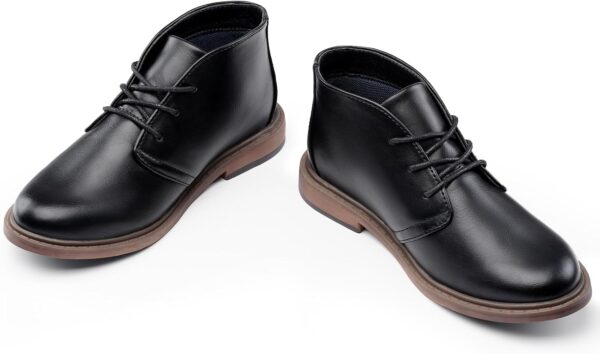 Harvest Land Boys Dress Shoes Lace-up School Shoes Kids Classic Oxford Boots Boys Loafer Flats Hook and Loop Light Comfortable for Toddler Big Kids - Image 2