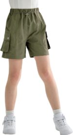 Rolanko Girls Shorts Sports Active Summer Cargo Shorts Teen Kids Running Gym Parachute Short Pants - Image 2