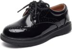 WOFANLULY Boys Girls Lace Up Shoes Toddler Little Kids School Uniform Shoes Flat Dress Wedding Shoes