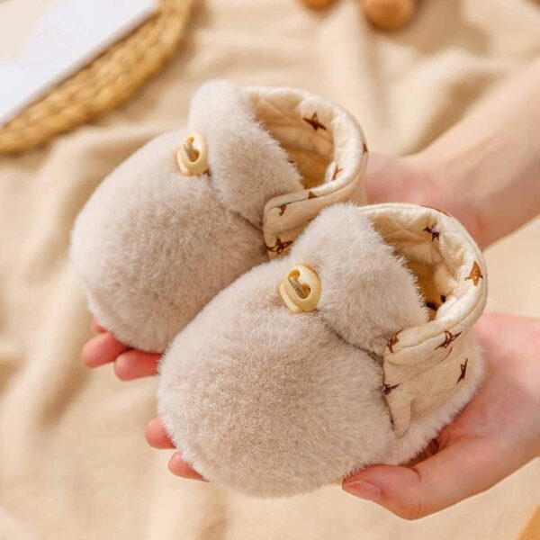 LUCKKY Baby Cartoon Plush Cotton Toddler Shoes,Baby Boys Girls Anti-Slip Soft Sole Warm Winter Booties Shoes,Toddler Cartoon Cute Plush Warm Home Booties Shoes,Infant Warm Shoes - Image 2