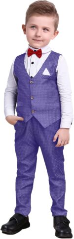 Nwada 4 Piece Boy Suits Boys Wedding Suit Page Boy Party Prom Formal Tuxedo Suits 3-4 Years